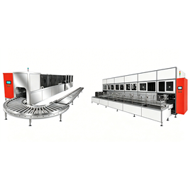 Fully automated ultrasonic cleaning line